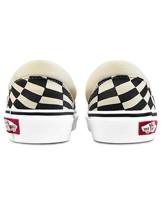 Vans White Classic Slip-On Twist 'Warp Checker' for men