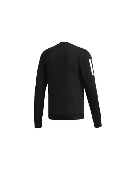 Adidas Black Neo Athleisure Casual Sports Knit Round Neck Pullover for men