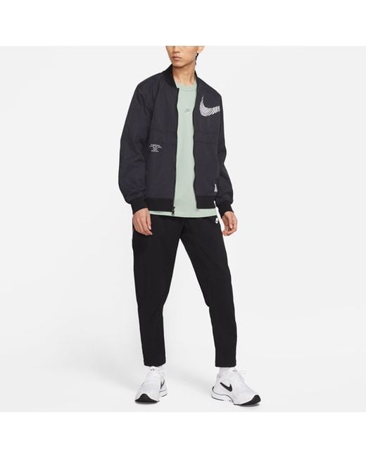 Nike Blue Sportswear Alphabet Logo Printing Athleisure Casual Sports Woven Jacket Autumn for men