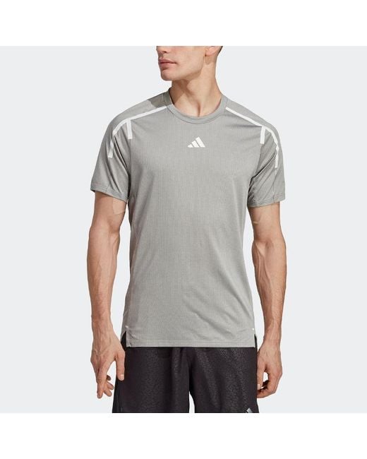 Adidas Gray Teach Not Preach Workout Tee for men