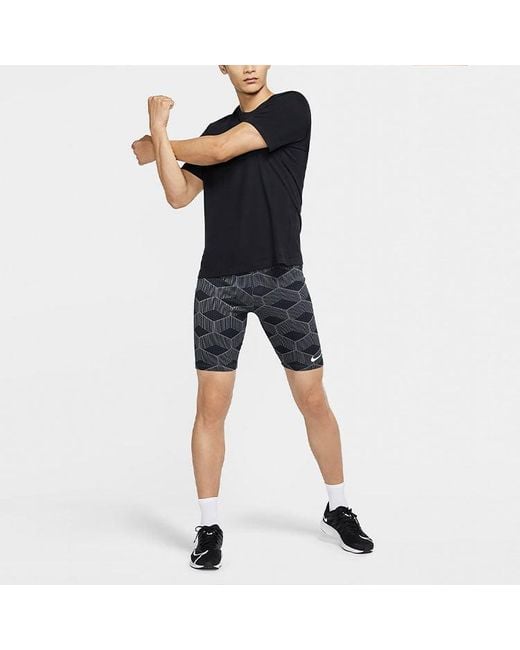 Nike Blue Team Kenya Aeroswift Logo Tight Contrasting Colors Shorts for men