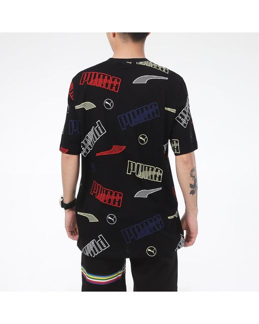 PUMA Black Solid Regular Fit T-Shirt for men