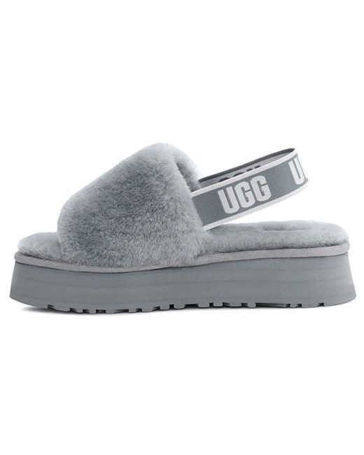 Ugg Gray (Wmns) Disco Slide Cozy Thick Sole Casual Slipper