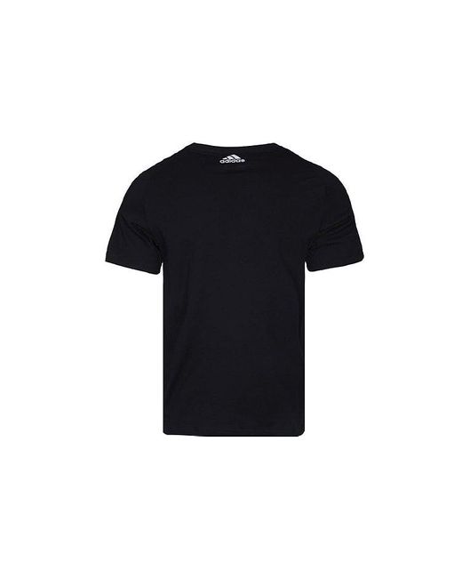 Adidas Black Logo Printing Sports Round Neck Short Sleeve for men