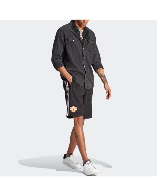 Adidas Black Originals Manchester United Og Sweat Shorts for men