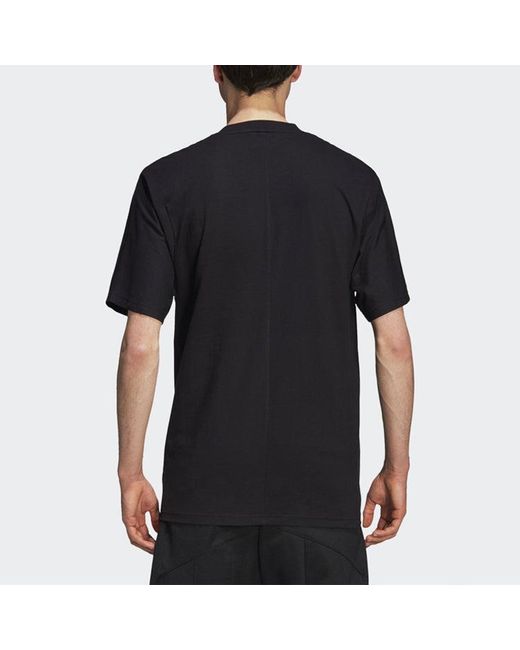 Adidas Black Originals Athleisure Casual Sports Printing Logo Alphabet Round Neck Short Sleeve for men