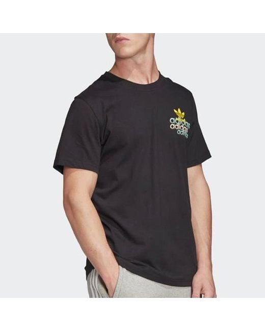 Adidas Black Originals Logo Printing Short Sleeve for men
