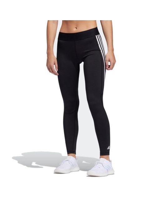Adidas Black (Wmns) Alphaskin 3-Stripes Long Tights Asia Sizing