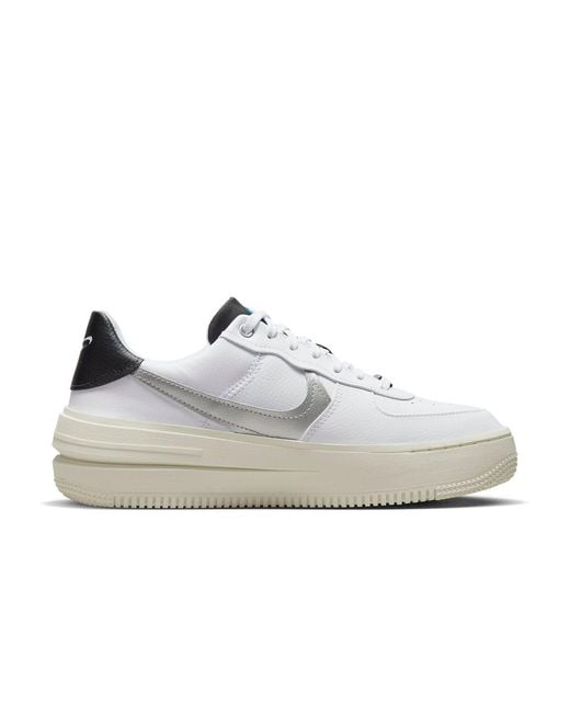 Nike White (Wmns) Air Force 1 Plt.Af.Orm Lv8 Metallic'