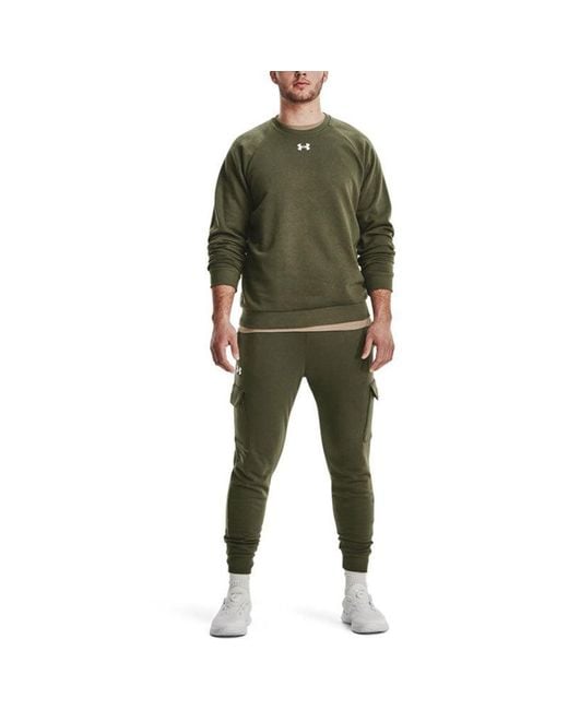 Under Armour Green Rival Fleece Crew Top for men