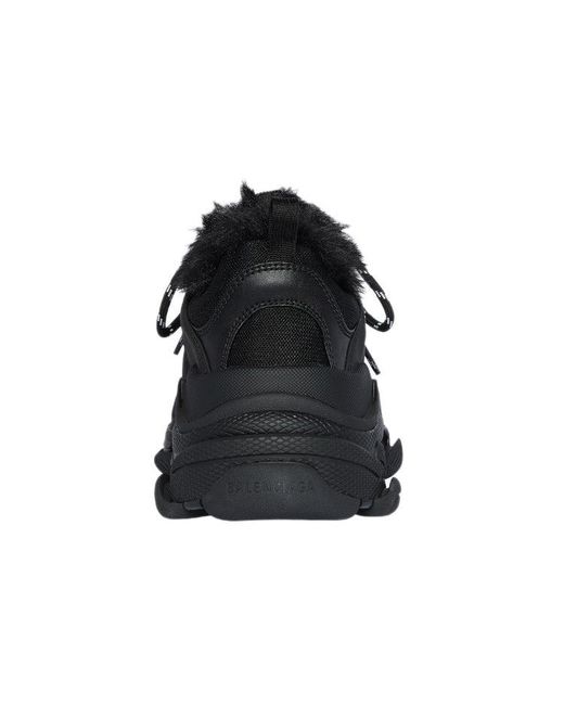 Balenciaga Black (Wmns) Triple S 'Fake Fur