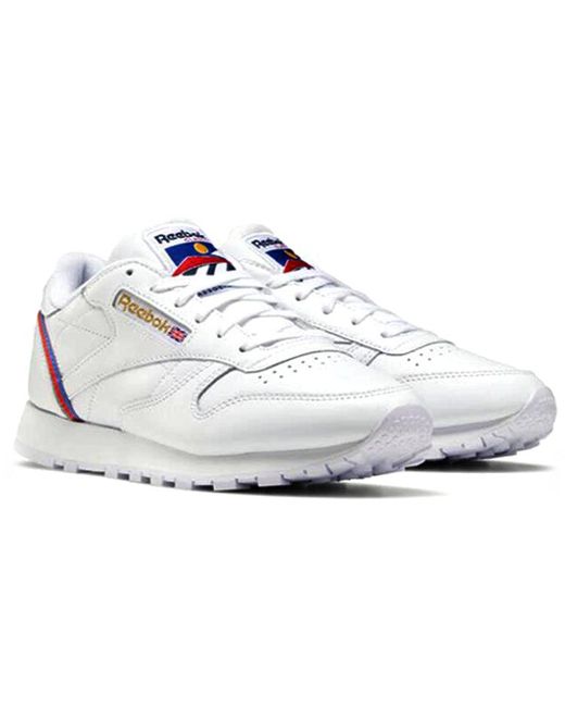 Reebok White (Wmns) Classic Leather 'Collage Of Flags'