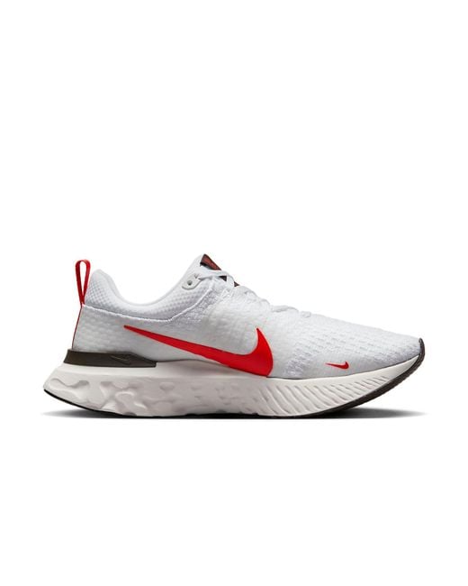 Nike White React Infinity 3 Road Running Shoes for men