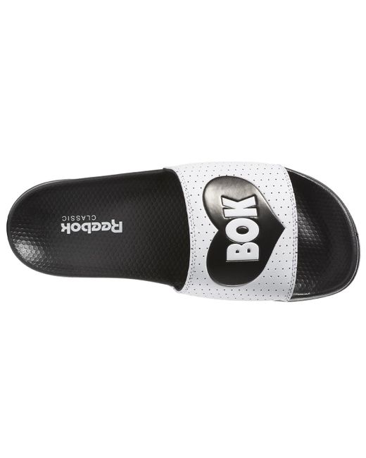 Reebok Black Classic Slide Soft Sole Cozy Flat Heel Sports Slippers