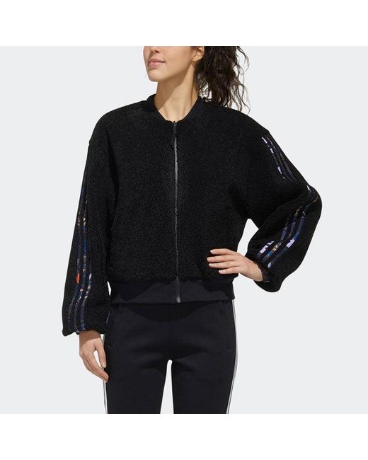 Adidas Blue (Wmns) Cny Mic Bomber Series Double Sided Aviator Jacket