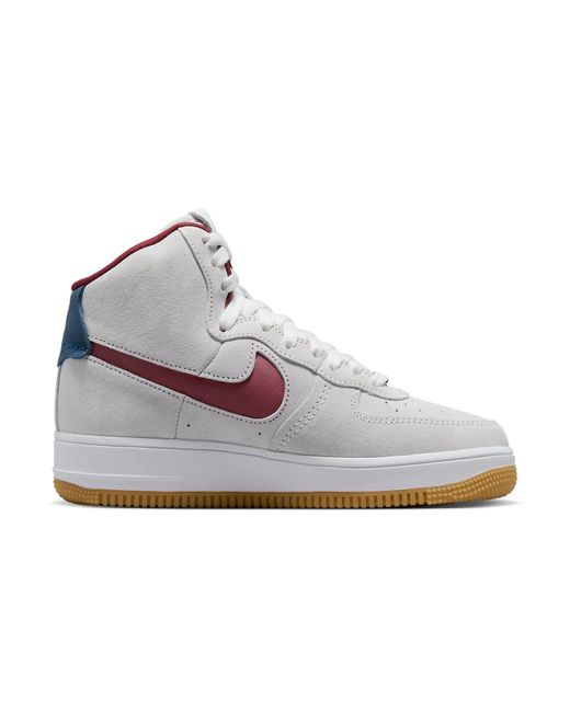 Nike White (Wmns) Air Force 1 High Sculpt Suede'