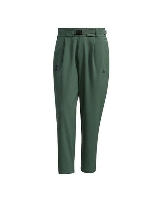 Adidas Green Wj Pnt Wv Warm Solid Color Loose Athleisure Casual Sports Pants for men