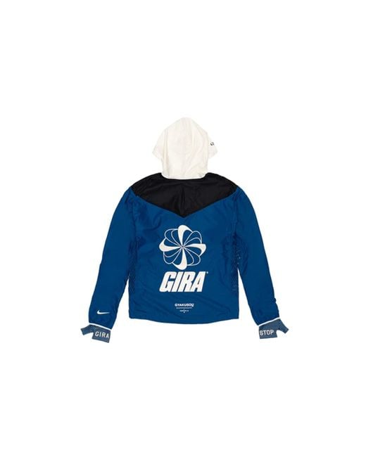 Nike Blue X Gyakusou Crossover Splicing Colorblock Alphabet Zipper Hooded Jacket for men