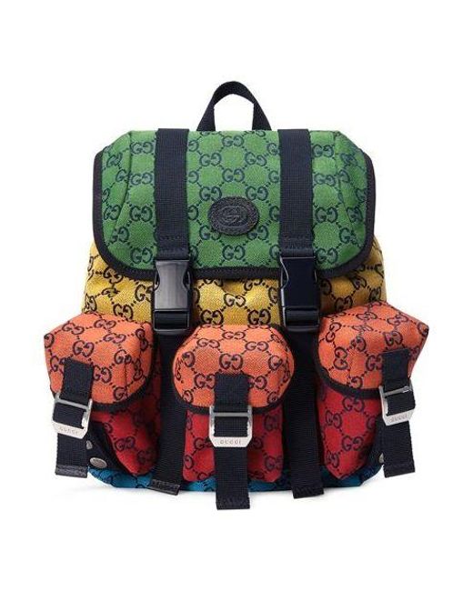 Gucci Leather gg Old Flower Logo Backpack Small Multicolor in