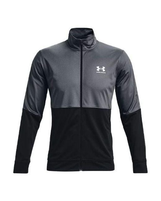 Under Armour Blue Pique Track Jacket 'Pitch' for men