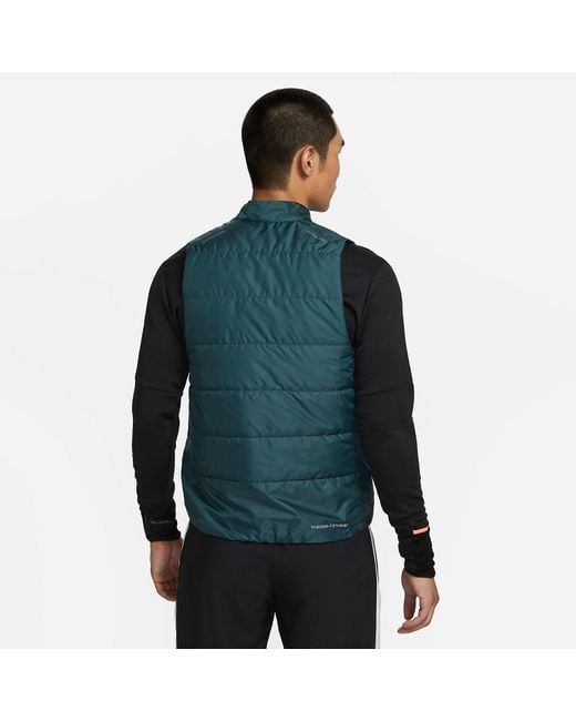 Nike Green Therma-Fit Adv Repel Down Running Vest Asia Sizing 'Dark' for men