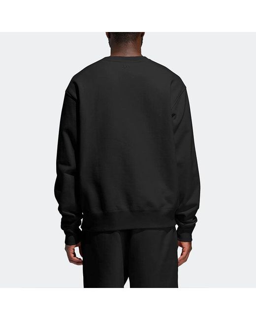 Adidas Originals X Pharrell Williams Crossover Solid Color Round Neck Pullover Long Sleeves Black for men