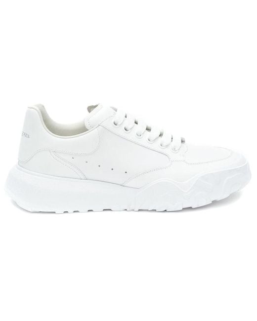 McQueen White Court Trainers Leather' for men