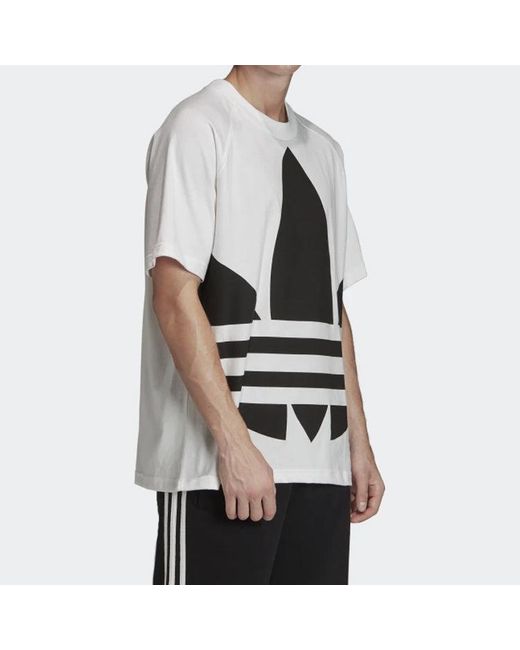 Adidas Black Originals Big Trefoil Boxy Tee Large Logo Printing Short Sleeve for men