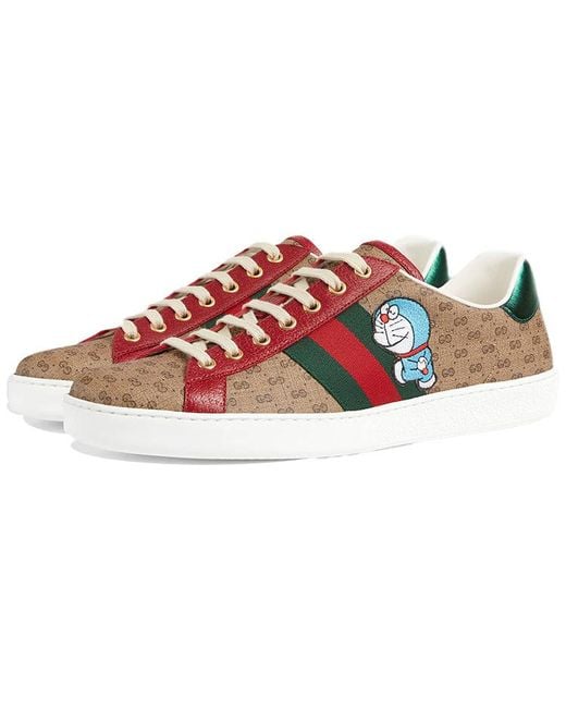 Gucci Red Doraemon X Ace Series Shoes/Sneakers Ebony for men
