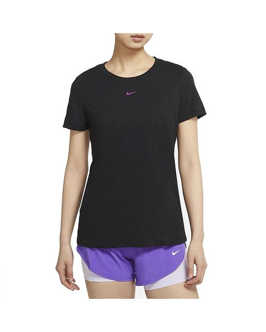 Nike Black (Wmns) Yoga Dri-Fit Quick Dry Round-Neck Printing