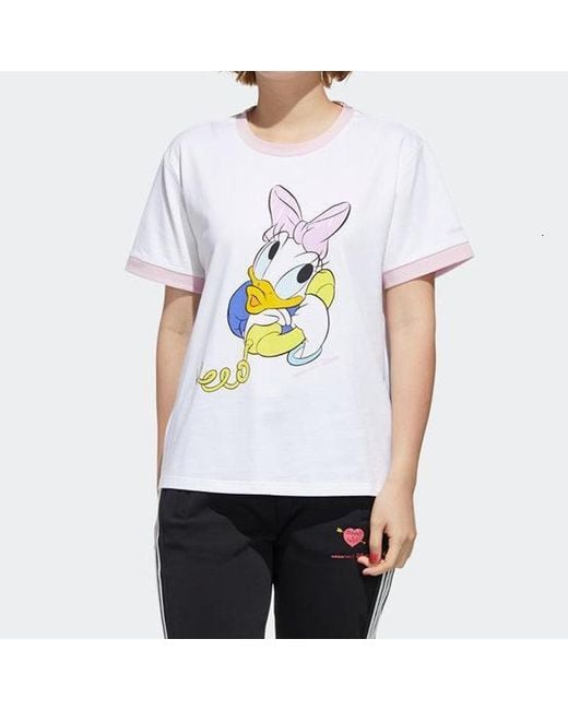 Adidas White (Wmns) Neo Dsny Cp Tee Disney Donald Duck Sports Short Sleeve