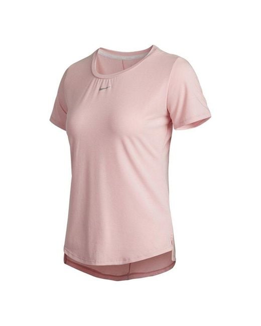 Nike Pink (Wmns) Dri-Fit Training Sports Quick-Dry Round Collar T-Shirt