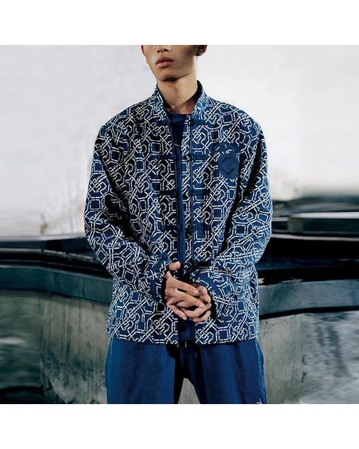 Li-ning Blue Badfive Sports Basketball Series Printing Loose Jacket for men