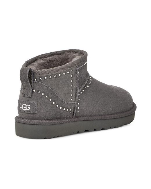 Ugg Gray (Wmns) Classic Ultra Mini Bling 'Dark'