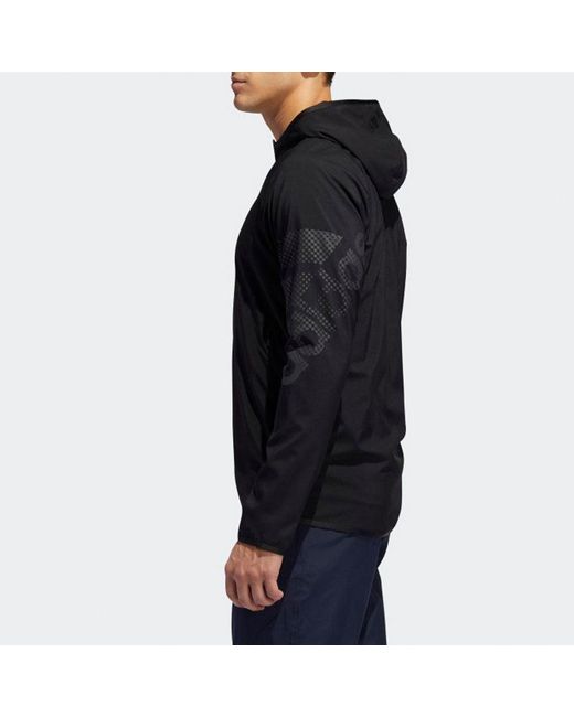 Adidas Black Sports Hooded Long Sleeves Jacket for men