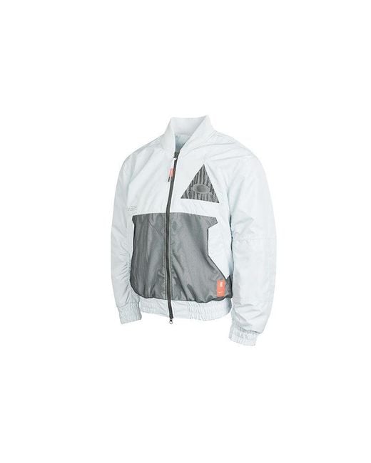 Nike Blue Kyrie Basketball Sports Mesh Patchwork Print Pattern Woven Baseball Padded Color Jacket for men