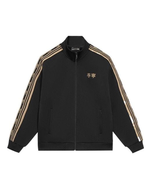 Li-ning Black Striped Graphic Jacket Khaki' for men