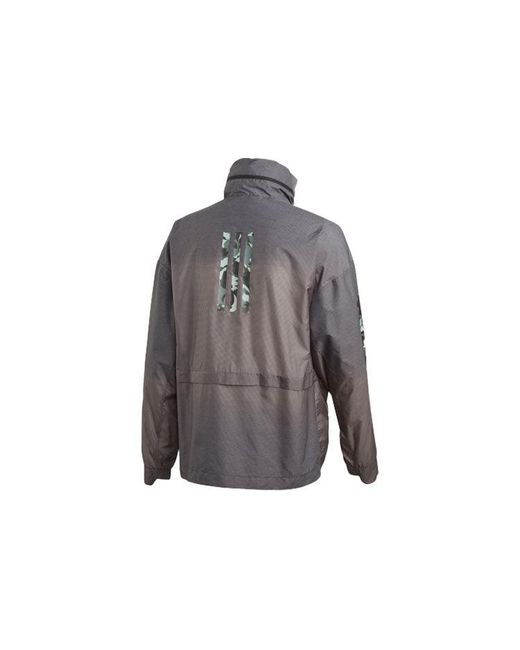 Adidas Gray Windproof Waterproof Casual Sports Hooded Jacket for men