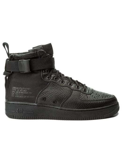 Nike Black Sf Air Force 1 Mid Shoe for men