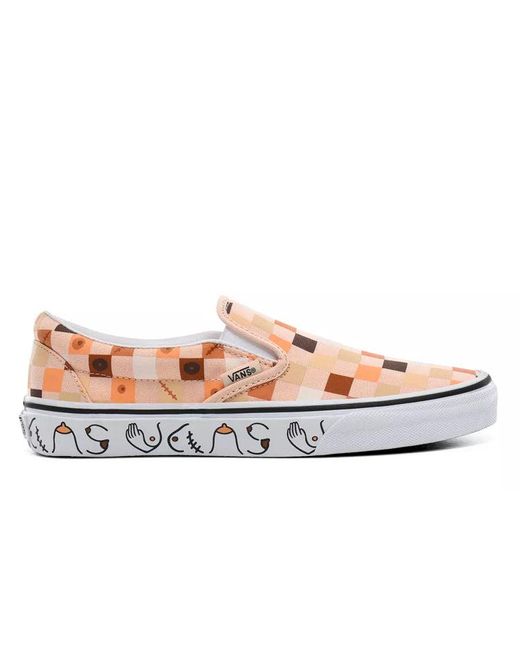 Vans White Slip-On 'Breast Cancer Awareness' for men