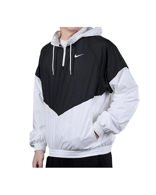 Nike Black Sb Shield Skateboard Half Zipper Pullover Splicing Interchange Jacket for men