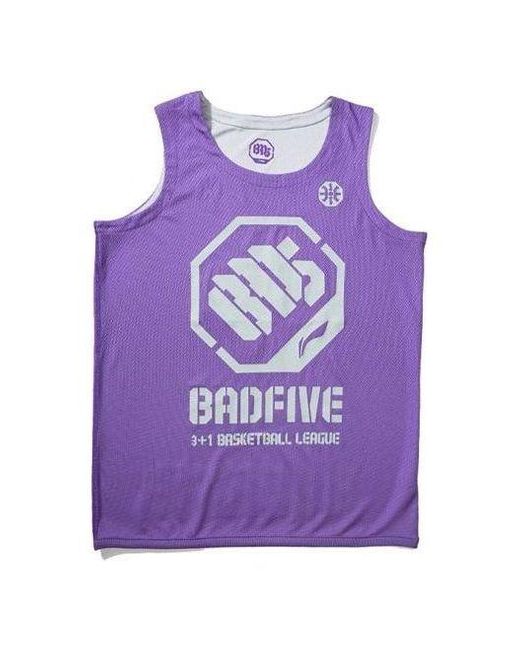 Li-ning Purple Badfive Reversible Basketball Jersey for men