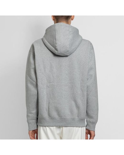 Nike Gray Small Logo Loose Long Sleeves Pullover Hooded Sports for men