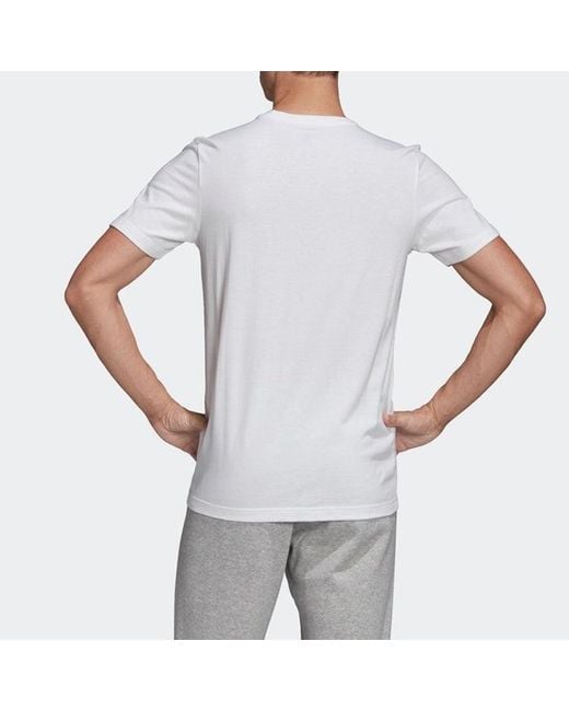 Adidas White Pattern Logo Short Sleeve for men