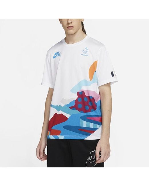Nike White Sb X Parra Crossover France Colors Pattern Tee Multi' for men