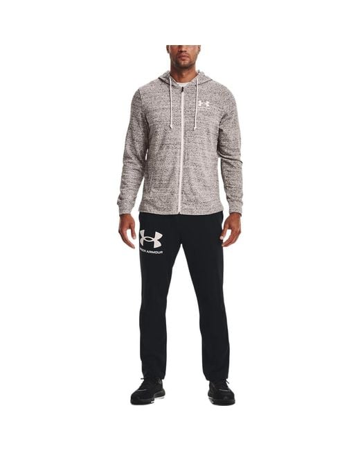 Under Armour Brown Rival Terry Hooded Jacket for men