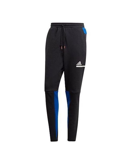 Adidas Black Sports Casual Long Pants Colorblock for men