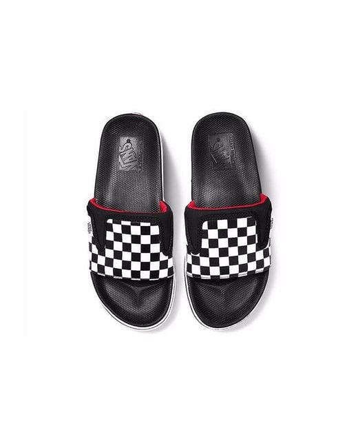 Vans White Ultracush Slide-Onslippers/ Chess Board And for men
