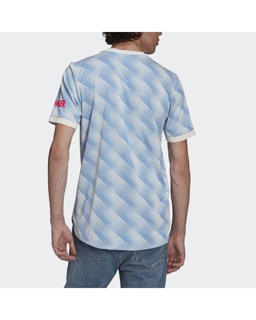 Adidas Blue Manchester United 21/22 Away Authentic Jersey 'Cloud' for men
