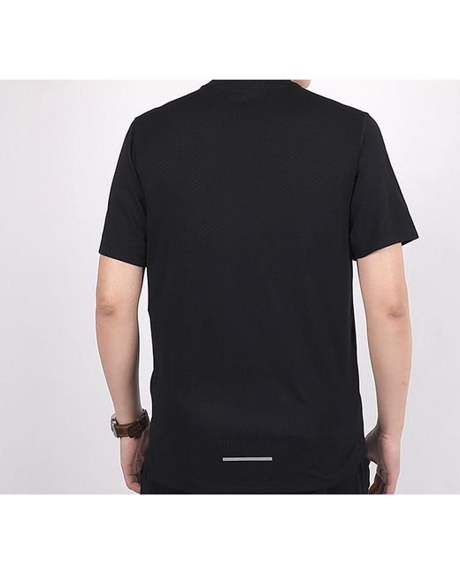 Nike Black Dri-Fit Miler Future Fast Mesh Quick Dry Reflective Element Short Sleeve for men